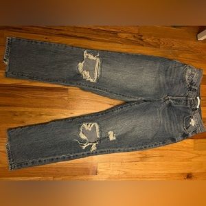 PacSun Eco Dark Blue Stretch Ripped Mom Jeans